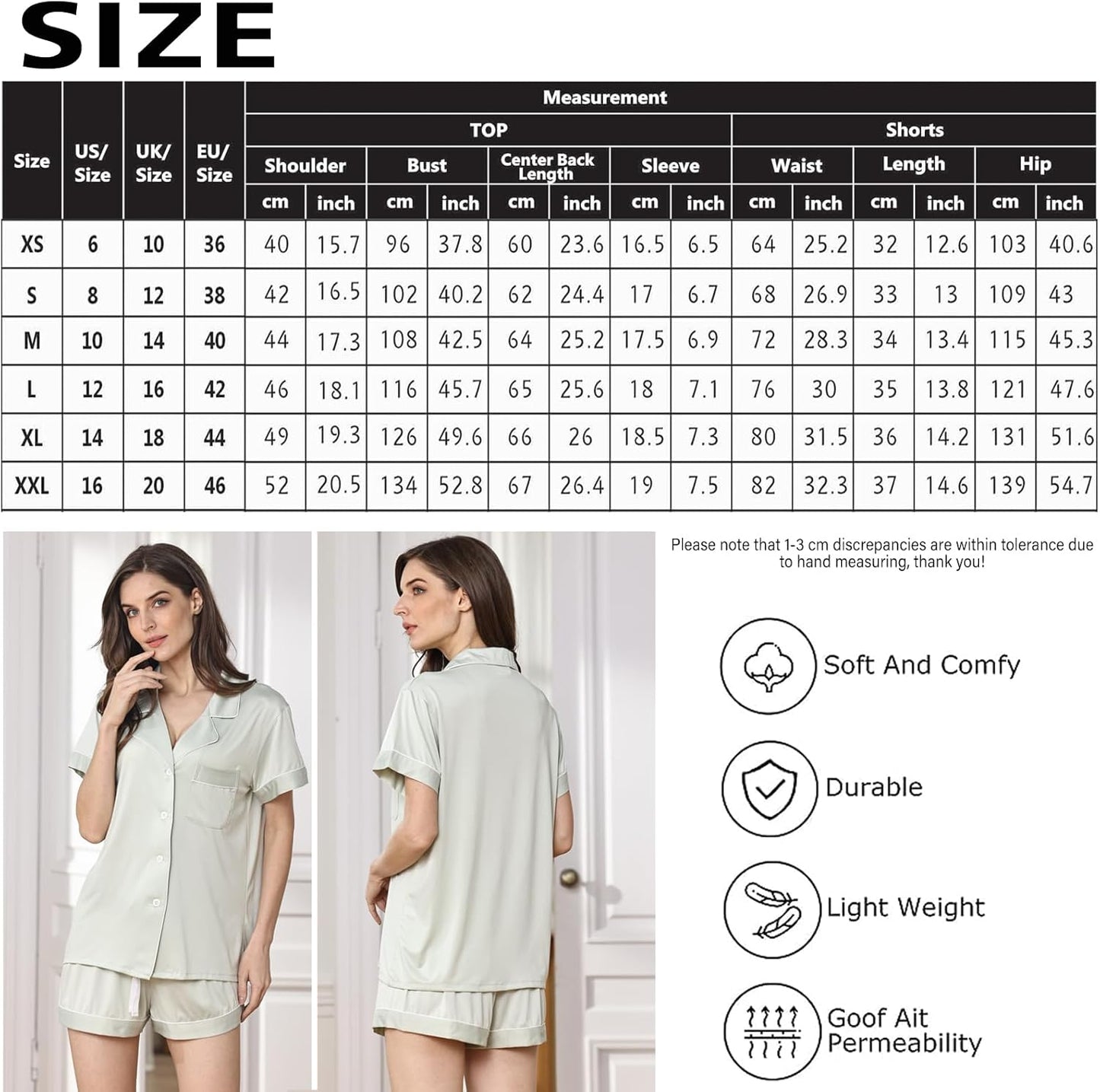 Womens Pajamas Set XS-XXL Soft Pajama Sets Pjs Set Button Down Bride Knitted Pj Lounge Set Sleepwear Loungewear