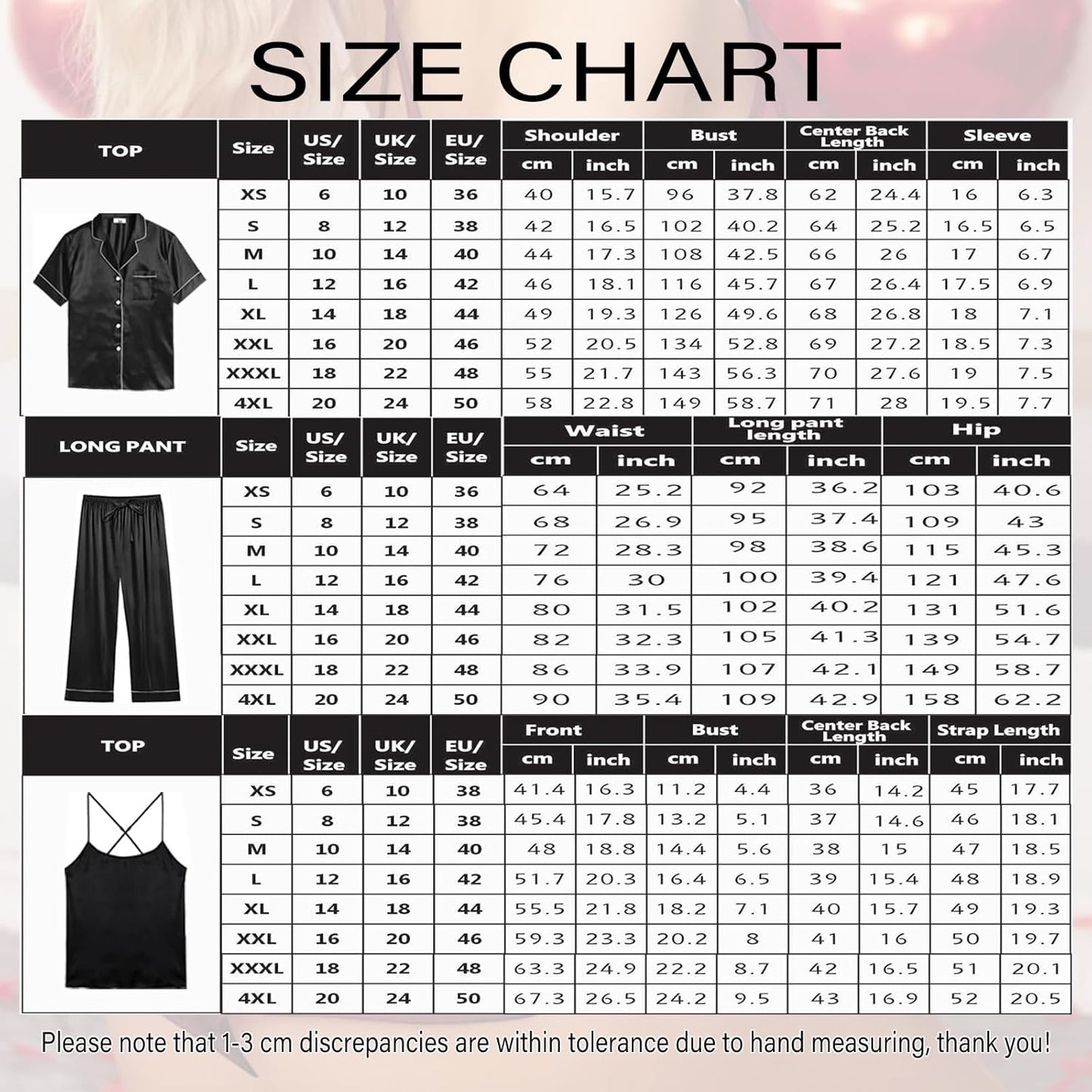 3Pcs Womens Satin Pajamas Set Silk Pj Sets Sexy Camisole Tops And Pants Silky Pajama XS-4XL Pjs Sleepwear